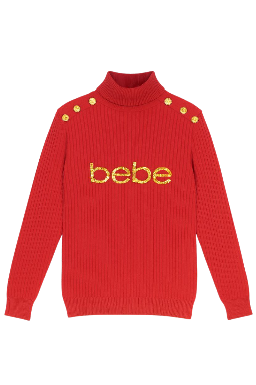 Bebe Logo Turtleneck Sweater / #00114
