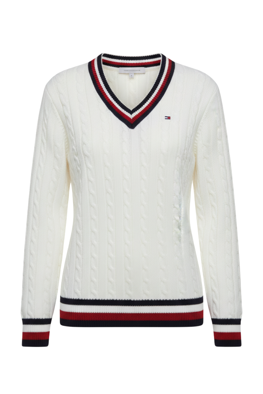 Tommy Hilfiger Cable-Knit V-Neck Sweater / #00122