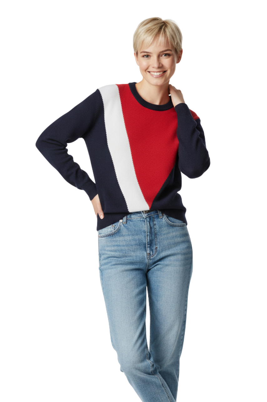 Tommy Hilfiger Colorblock Crewneck Sweater/ #00123