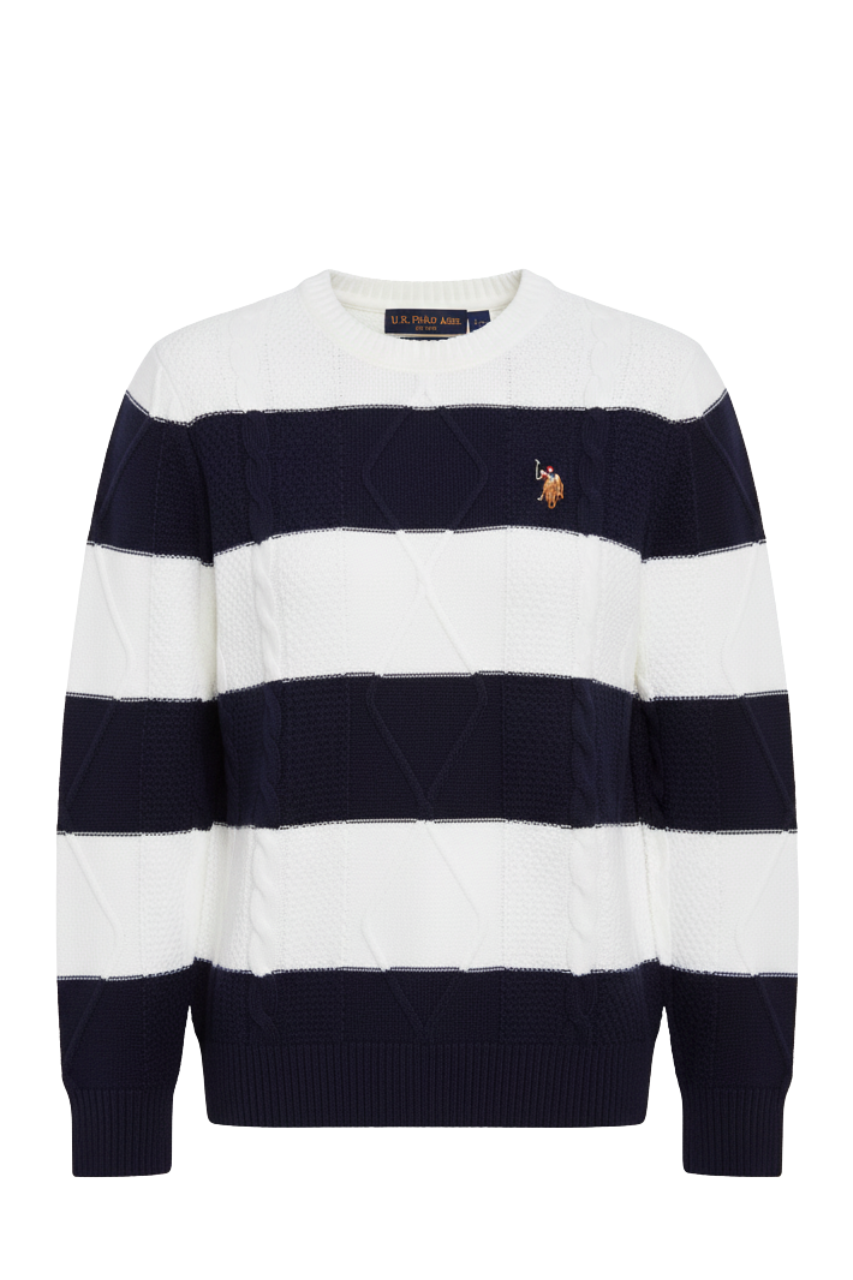 U.S. Polo Assn. Women’s Striped Cable-Knit Sweater/ #00124