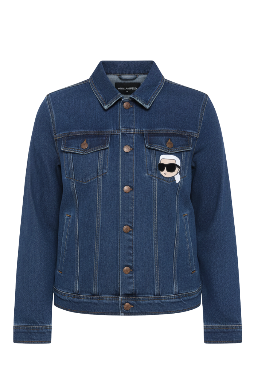 Karl Lagerfeld Denim Jacket with Character Pin/ #00125