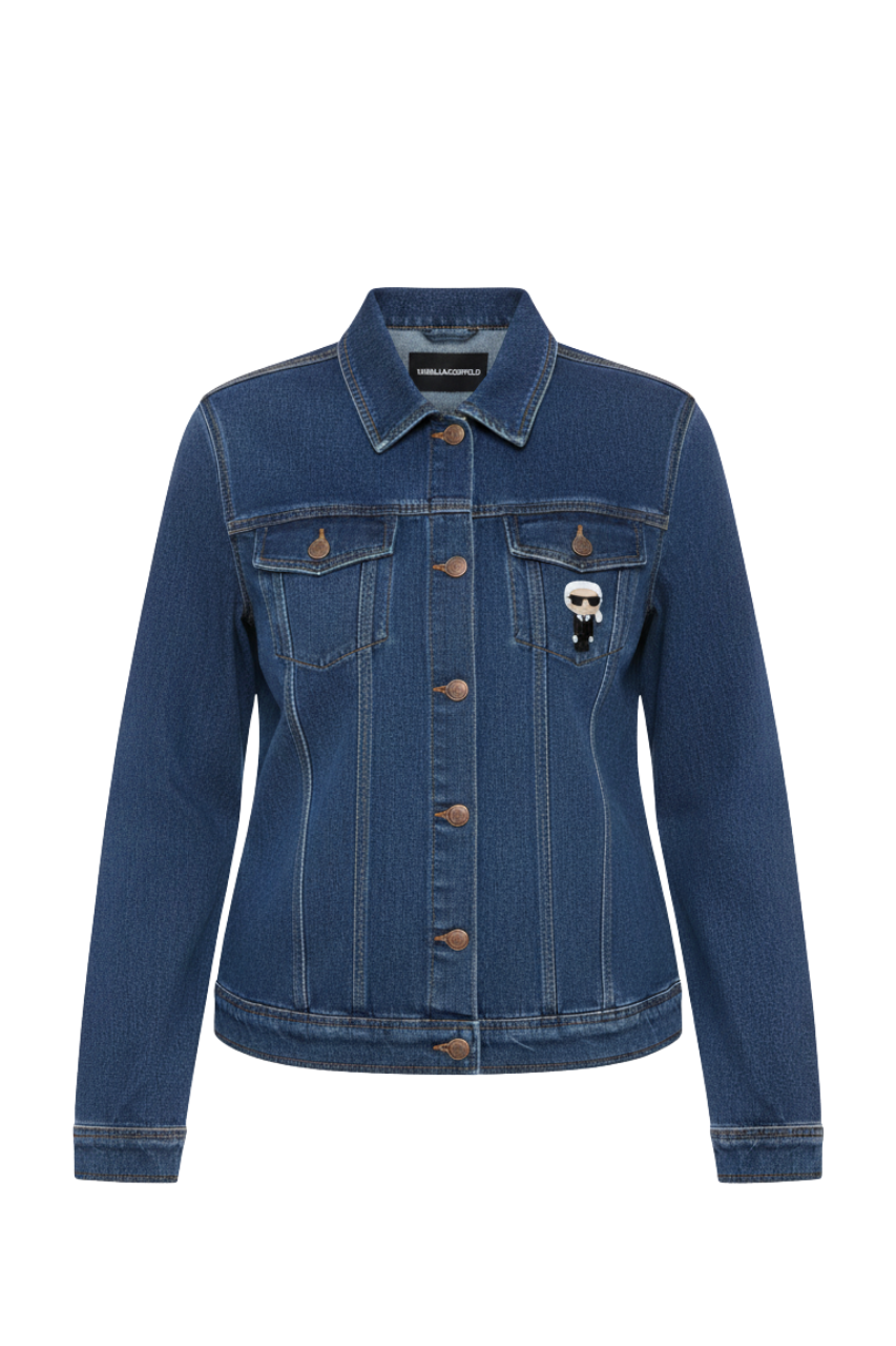 Karl Lagerfeld Denim Jacket with Character Pin/ #00125
