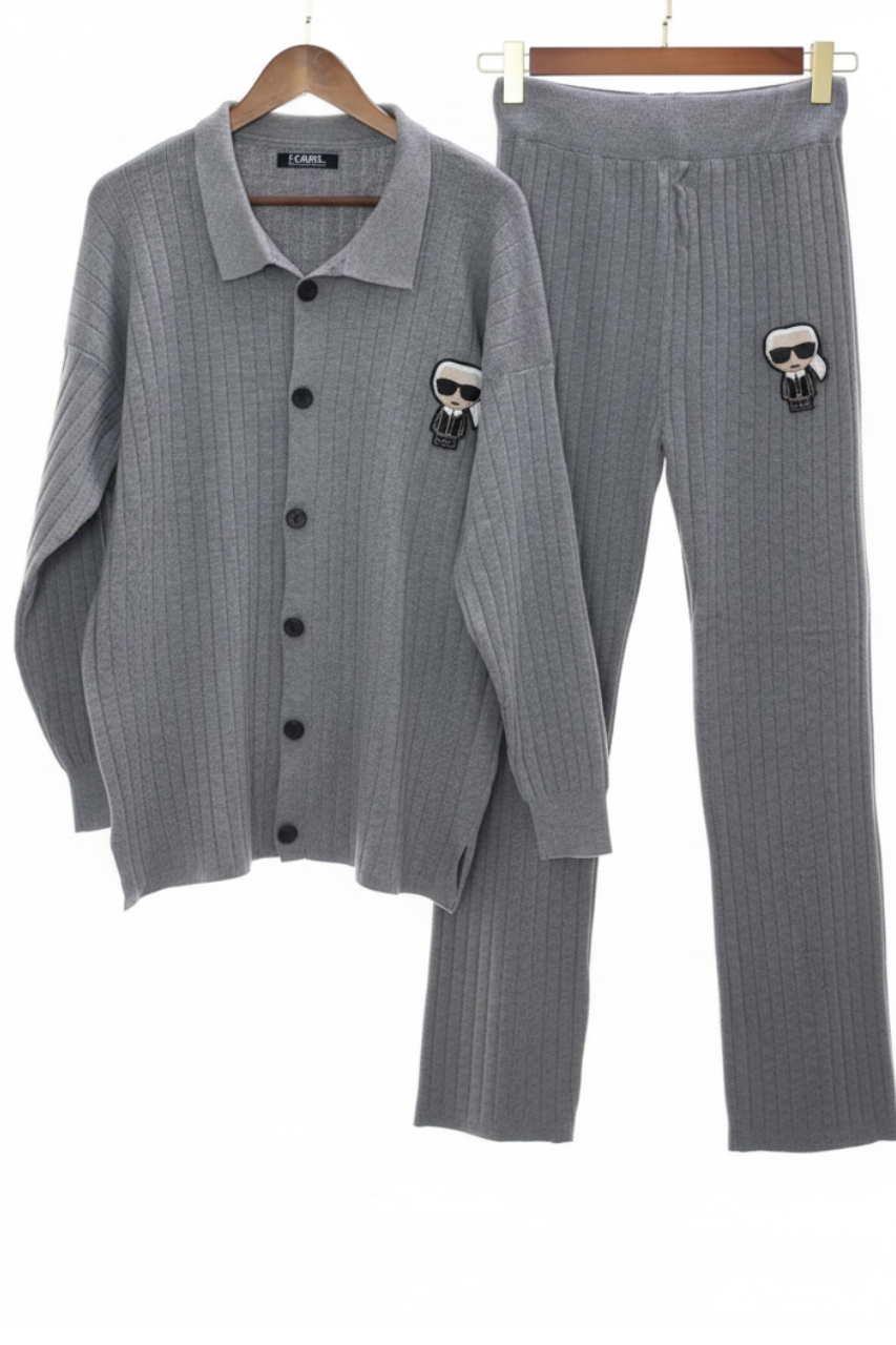 Karl Lagerfeld Oversized Ribbed Set / #00139