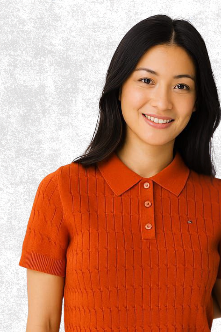 Tommy Hilfiger Textured Knit T-Shirt – Short Sleeve Cable Pattern