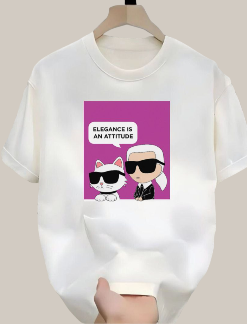 Karl Lagerfeld & Choupette Oversized Cotton T-Shirt