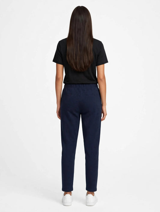 Women's KARL Logo Joggers - Navy Blue Cotton Sweatpants | Casual Athleisure Pants L-3XL #00316