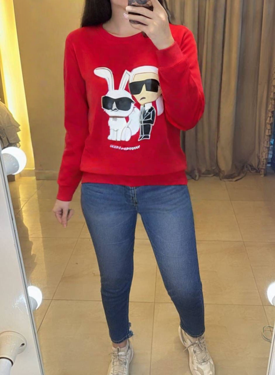 Karl Lagerfeld Cartoon Print T-Shirt