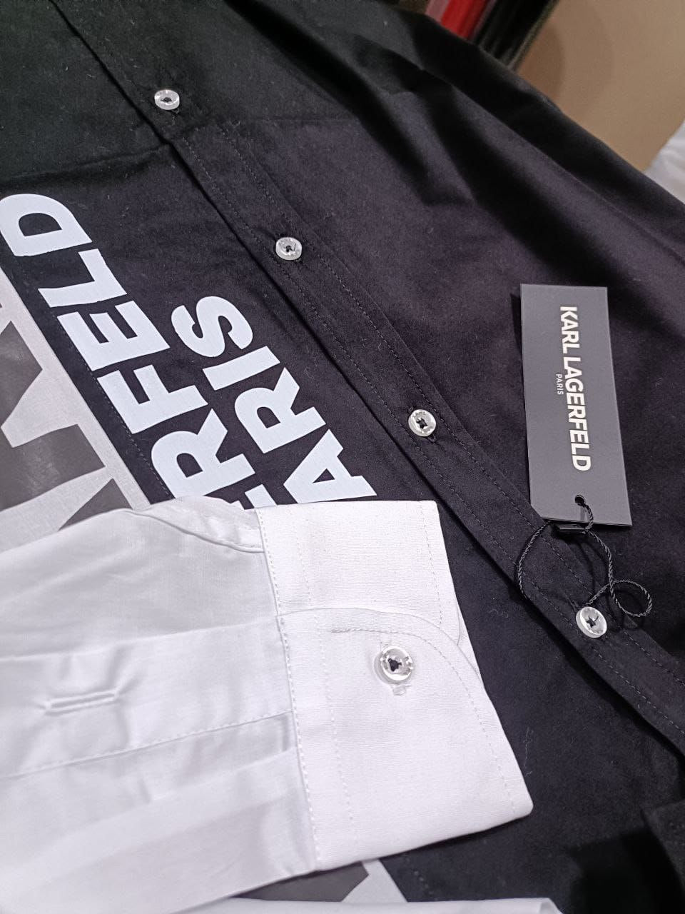 Karl Lagerfeld Black and White Logo Shirt