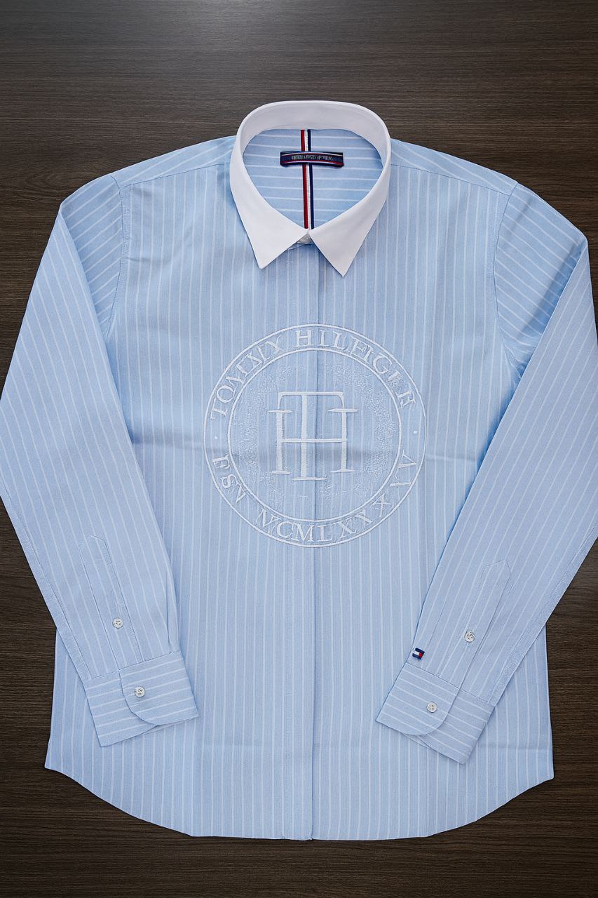 Tommy Hilfiger Striped Logo Shirt / #0068