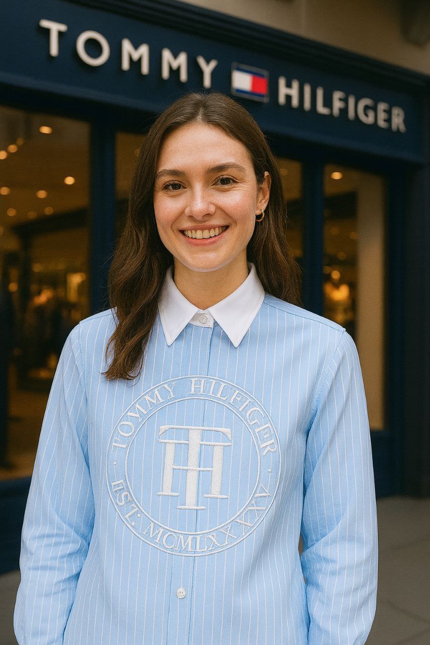 Tommy Hilfiger Striped Logo Shirt / #0068