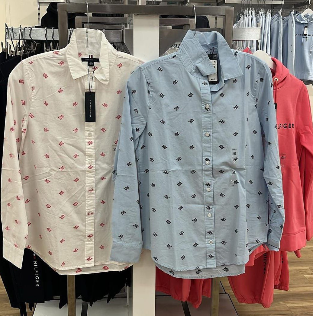 Tommy Hilfiger Plus Size Embroidered Cotton Shirt/ #0034