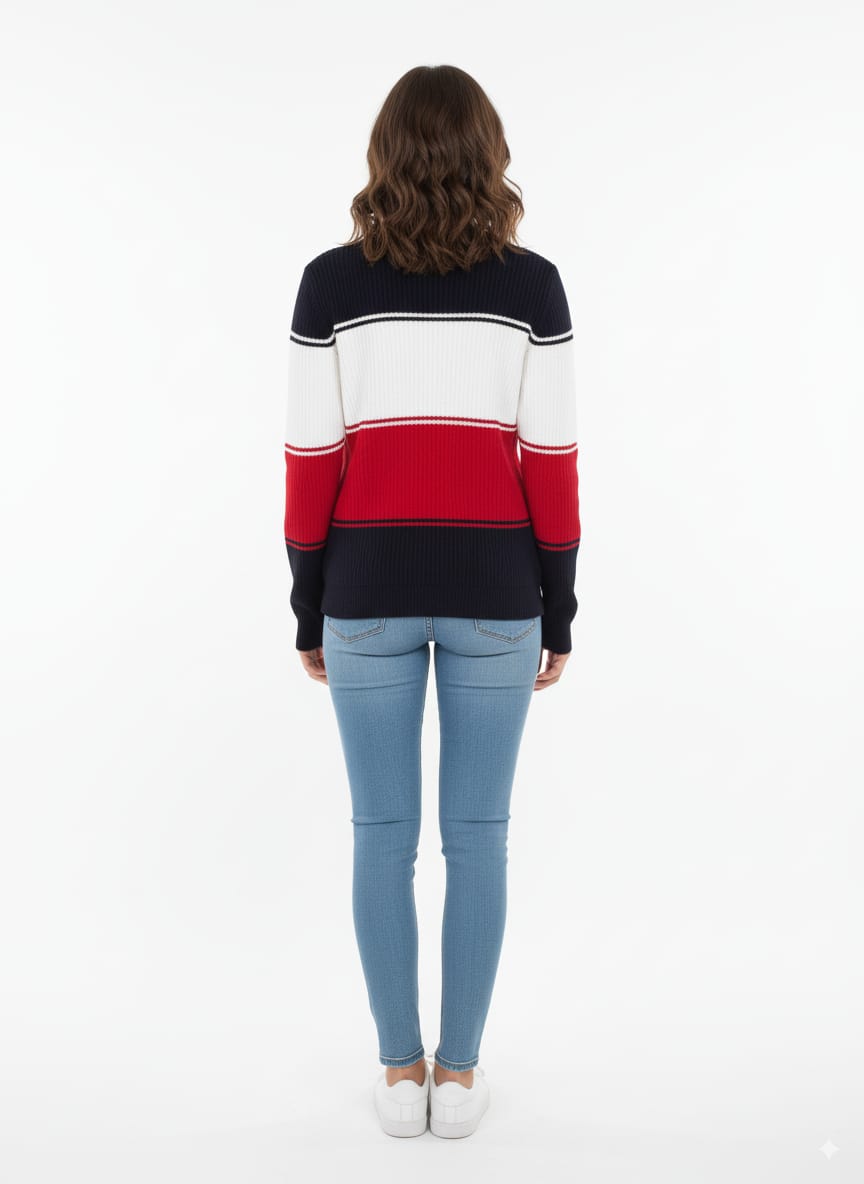 Tommy Hilfiger Color-Block Crewneck Sweater/ #0087