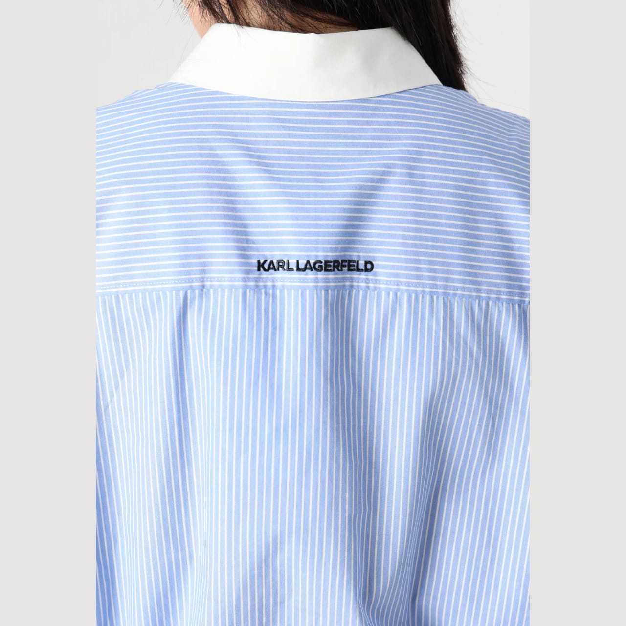 Karl Lagerfeld Striped Shirt with Logo Patch/ #0085