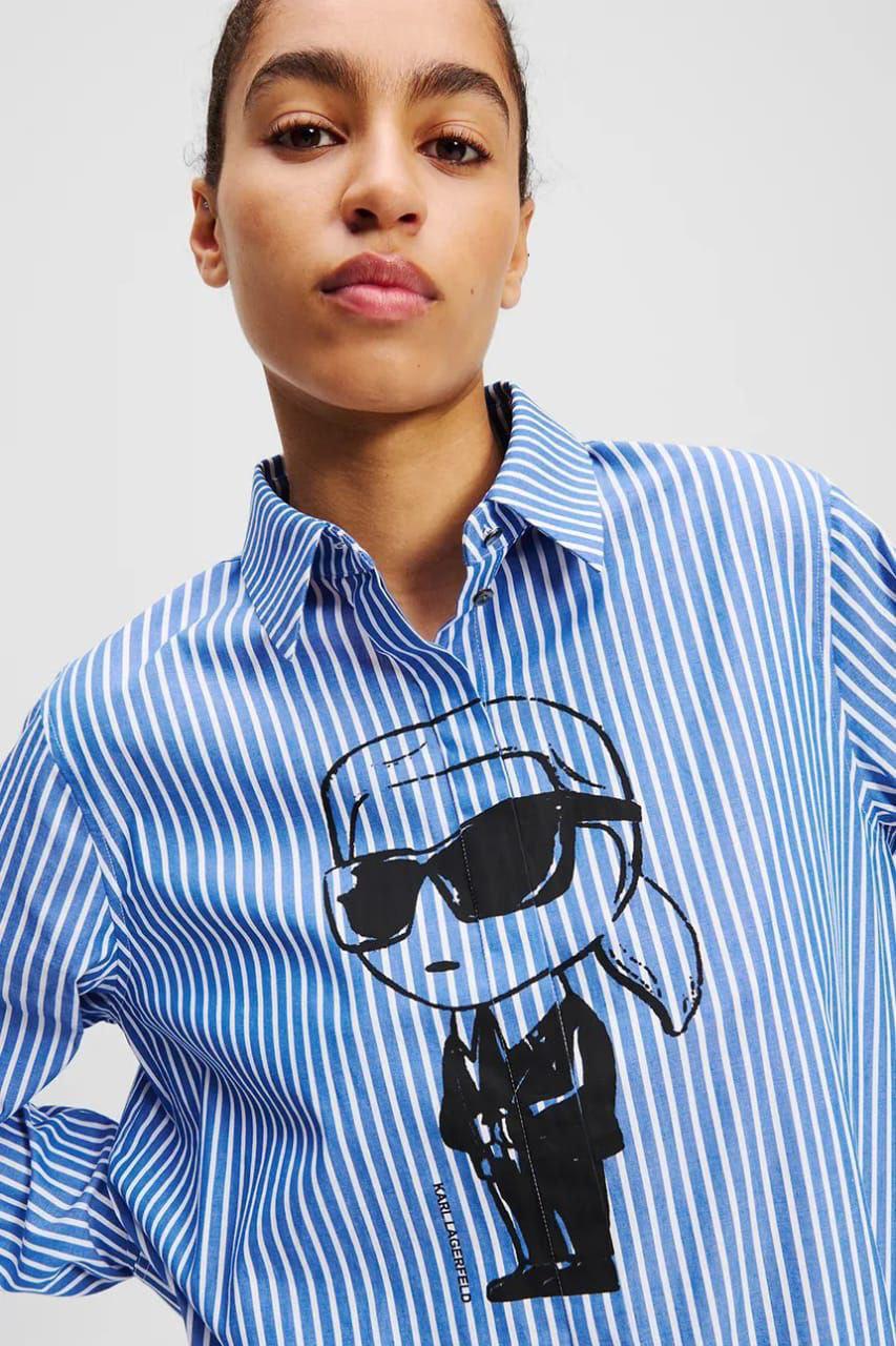 KARL LAGERFELD Blue Striped Shirt/ #00101