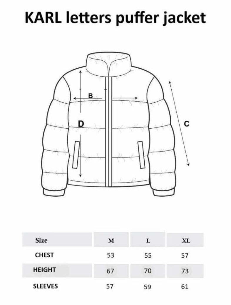 Karl Lagerfeld Black Monogram Puffer Jacket / #00184