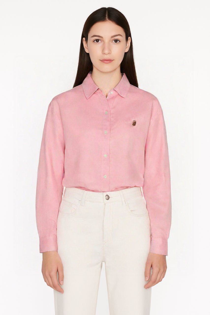 POLO Classic Button-Down Shirt with Embroidered Chest Logo