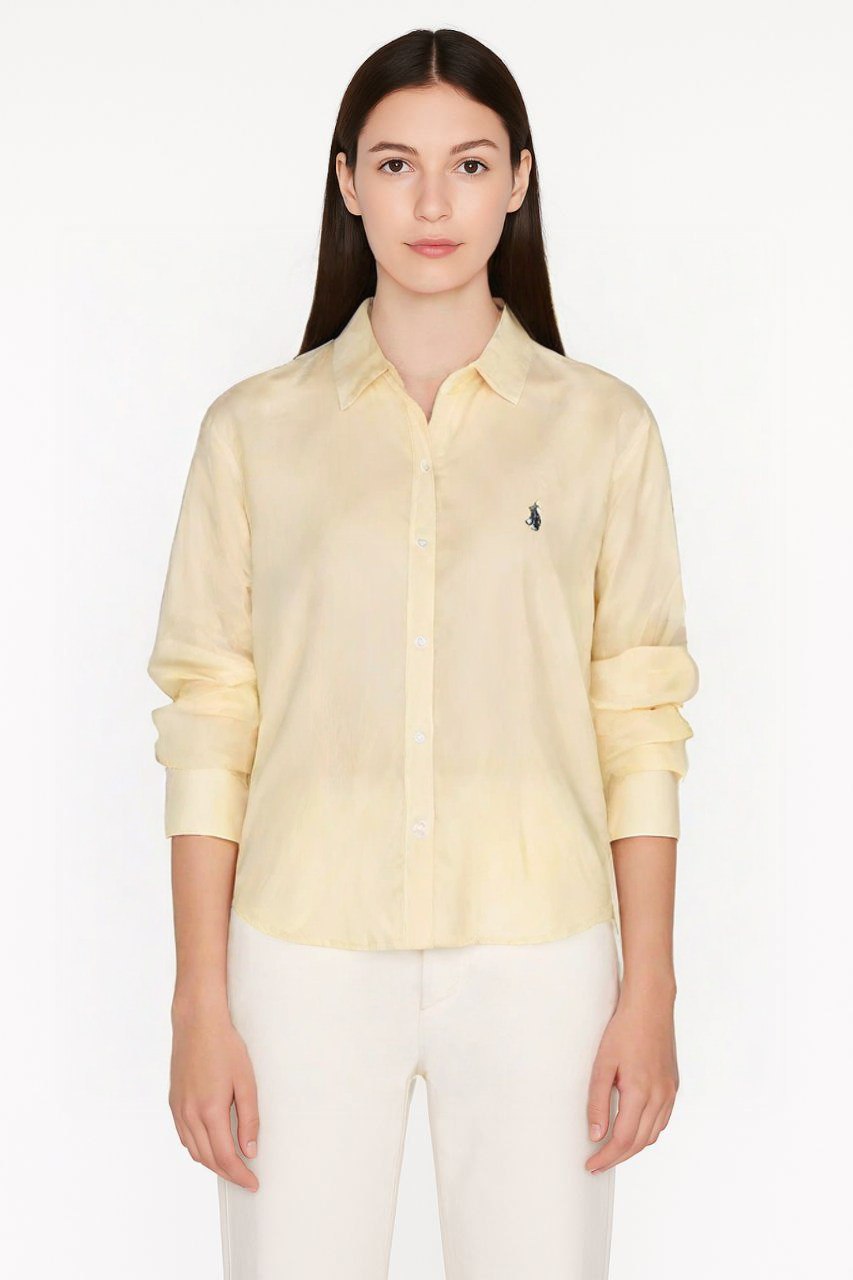 POLO Classic Button-Down Shirt with Embroidered Chest Logo