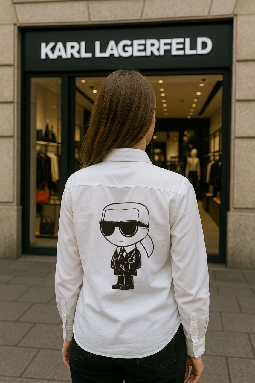 Karl Lagerfeld Women’s White Long Sleeve Logo Shirt