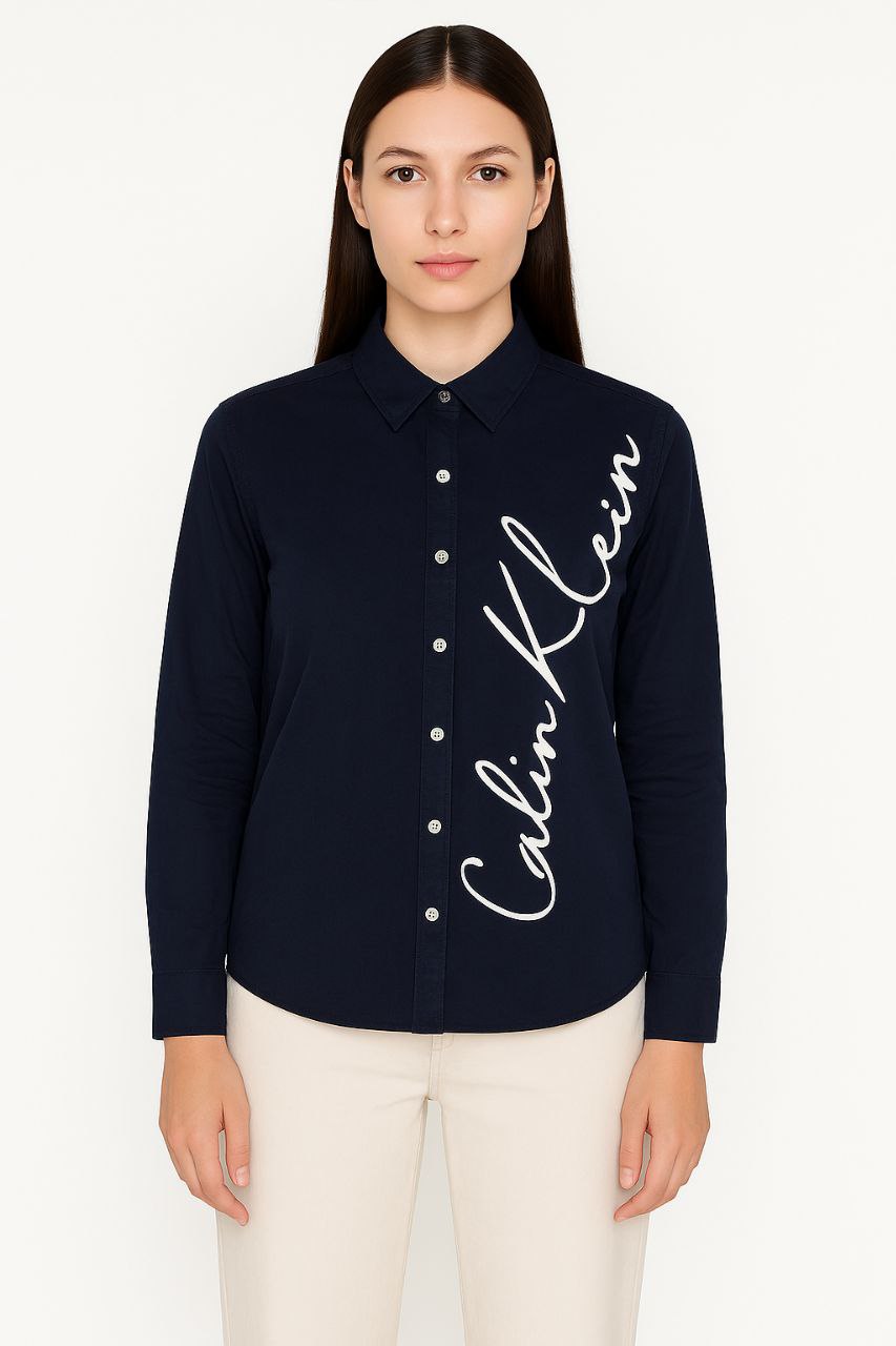 Calvin Klein Navy Blue Button-Up Shirt