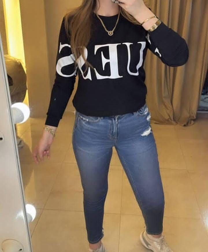 Guess Logo Print Black Top