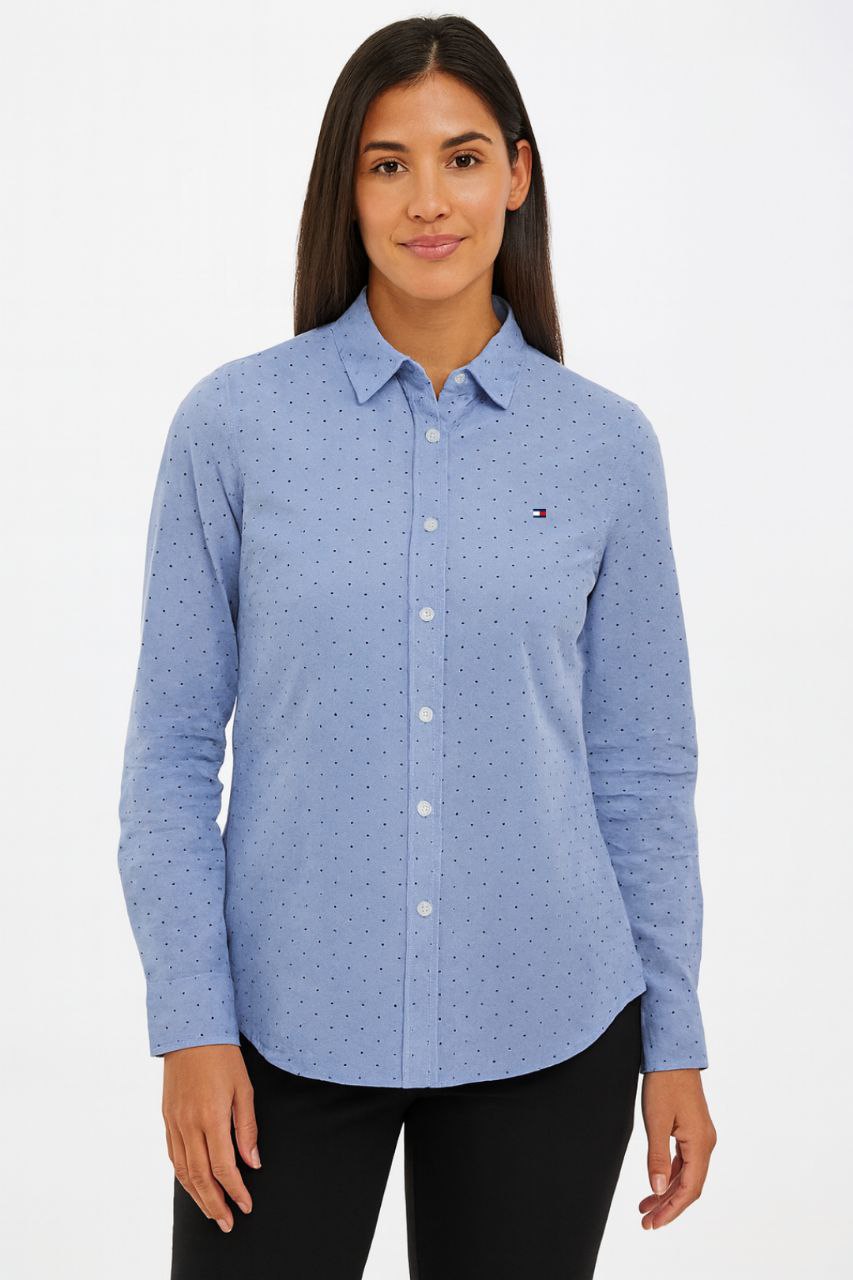 Tommy Hilfiger Women’s Polka Dot Slim Fit Shirt/ #0090