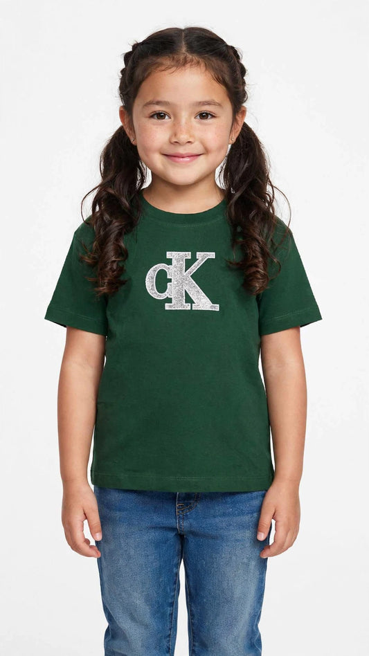 Calvin Klein Kids T-Shirt - CK Rhinestone Logo Tee -#00389