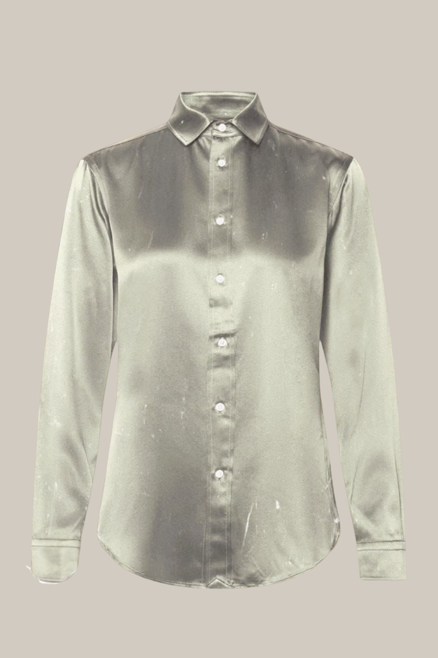 Ralph Lauren Classic Satin Button-Down Shirt for Women