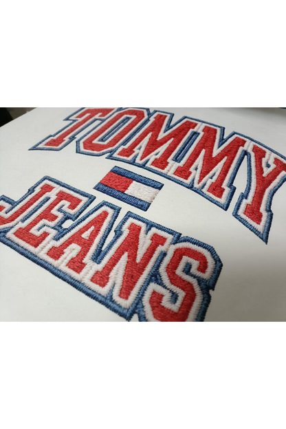 Tommy Jeans White Embroidered Logo Sweatshirt / #00186