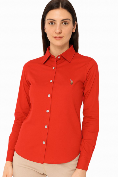 Polo Long Sleeve Poplin Lycra Shirt