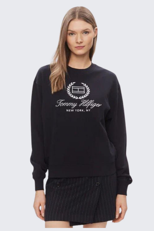 Tommy Hilfiger Crest Logo Sweatshirt/ #0074