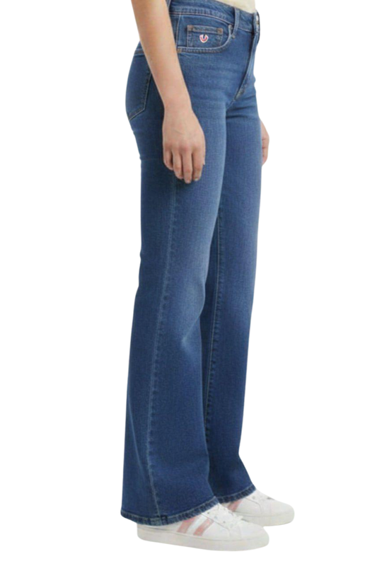 True Religion Women’s Flare Jeans – Premium Stretch Denim with Signature Buddha Embroidery (/#00189))