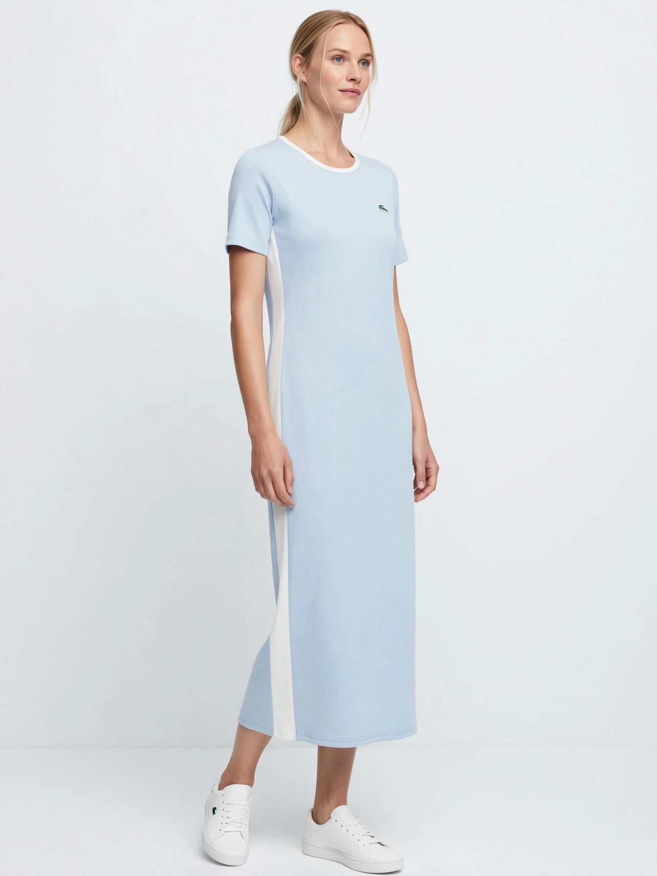 Lacoste Sporty Yellow Colorblock Midi Polo Dress #00310
