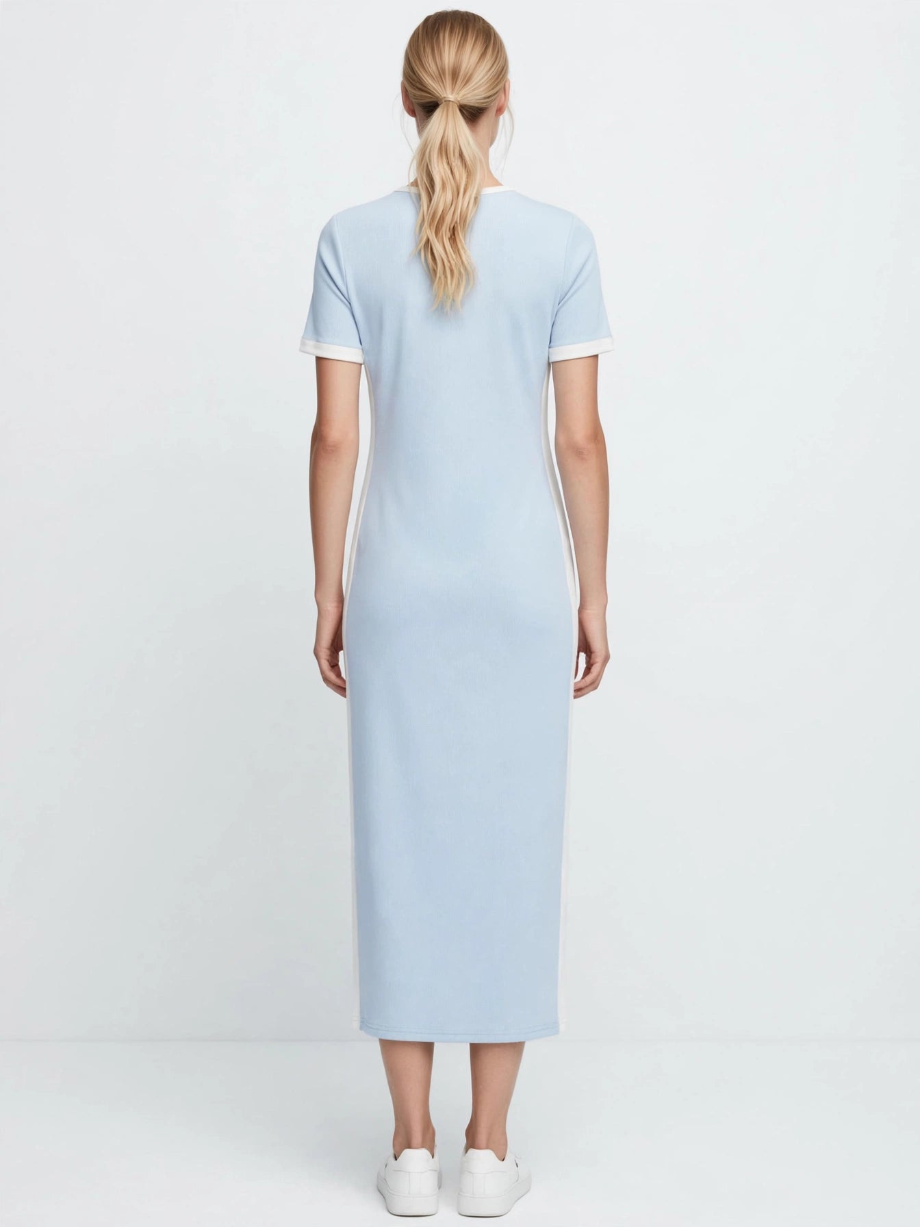 Lacoste Sporty Yellow Colorblock Midi Polo Dress #00310