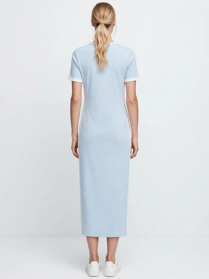 Lacoste Sporty Yellow Colorblock Midi Polo Dress #00310