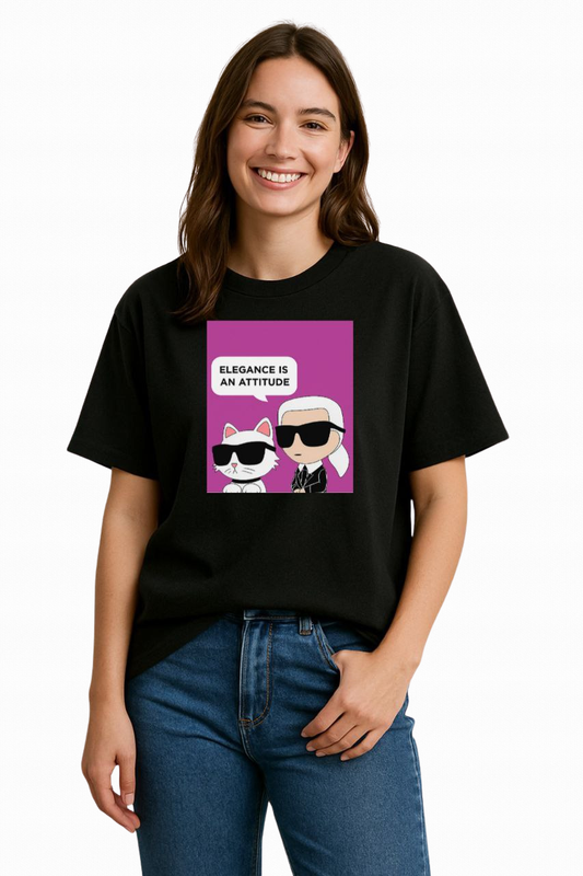Karl Lagerfeld & Choupette Oversized Cotton T-Shirt