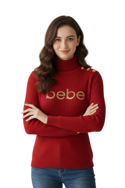 Bebe Logo Turtleneck Sweater / #00114