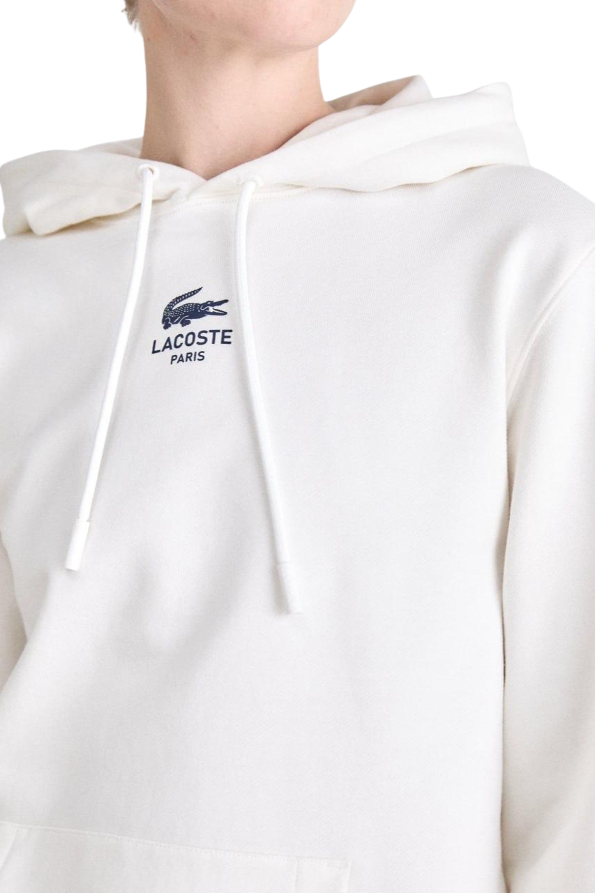 Lacoste Paris Classic White Unisex Hoodie – Premium Fleece /#00196