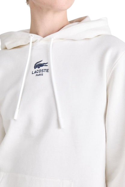 Lacoste Paris Classic White Unisex Hoodie – Premium Fleece /#00196