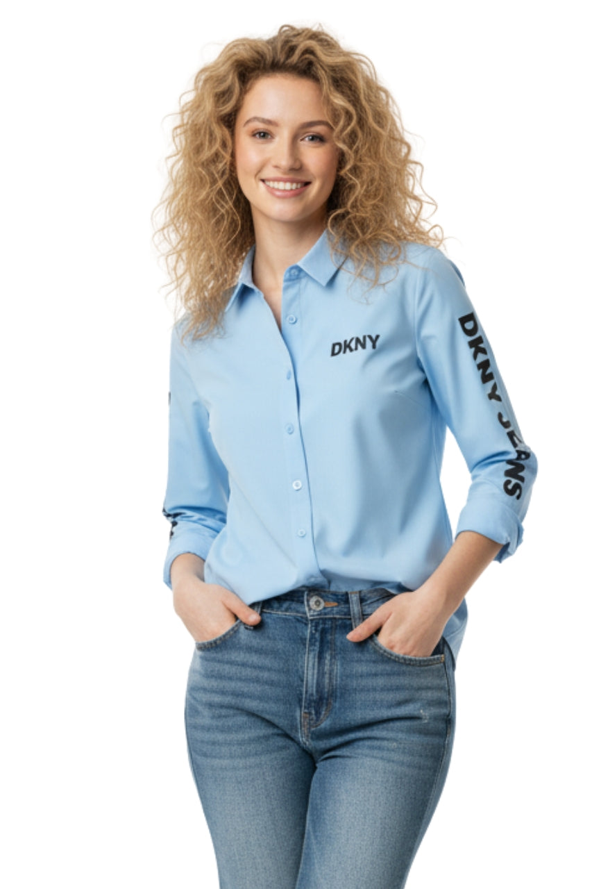 DKNY Long Sleeve Shirt With Logo Print/ #0063