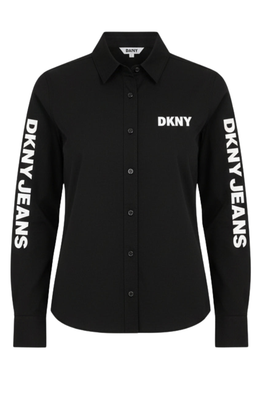 DKNY Long Sleeve Shirt With Logo Print/ #0063