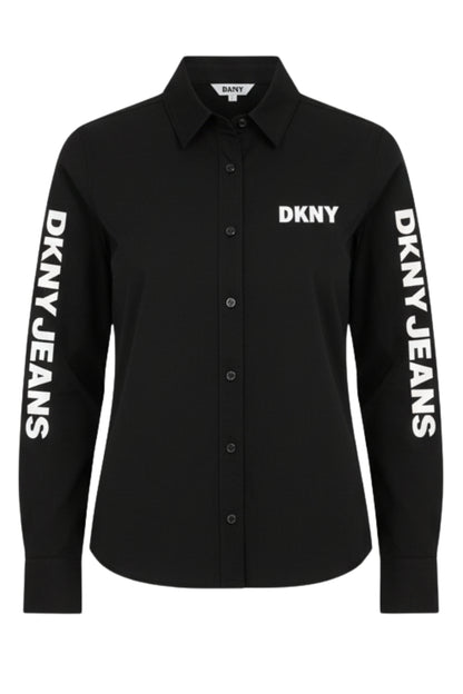 DKNY Long Sleeve Shirt With Logo Print/ #0063