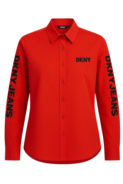 DKNY Long Sleeve Shirt With Logo Print/ #0063