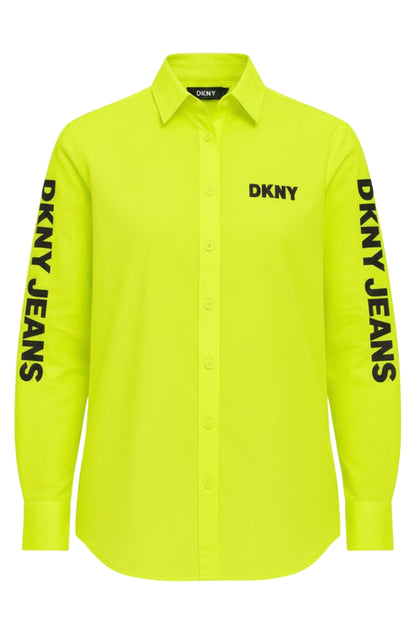 DKNY Long Sleeve Shirt With Logo Print/ #0063