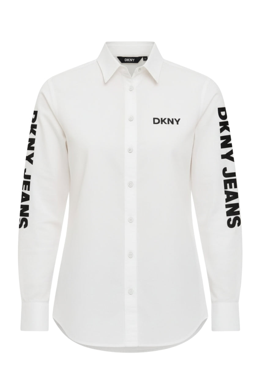 DKNY Long Sleeve Shirt With Logo Print/ #0063