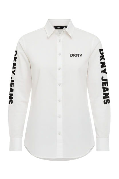 DKNY Long Sleeve Shirt With Logo Print/ #0063