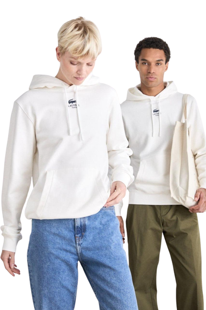 Lacoste Paris Classic White Unisex Hoodie – Premium Fleece /#00196