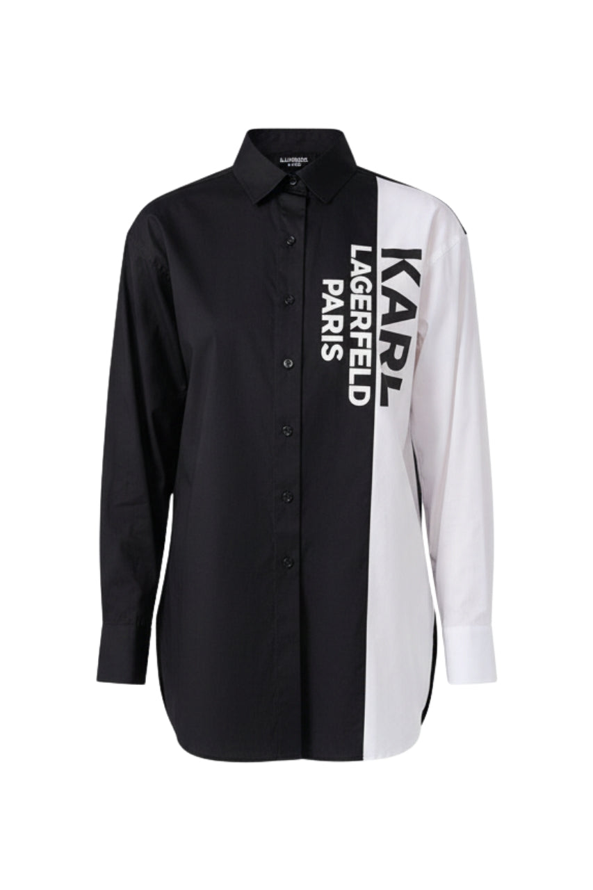 Karl Lagerfeld Black and White Logo Shirt/ #0058