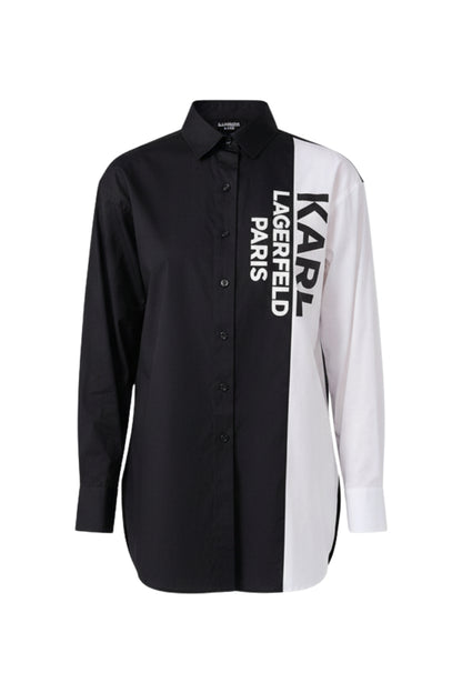 Karl Lagerfeld Black and White Logo Shirt/ #0058