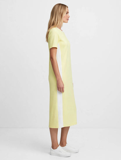 Lacoste Sporty Yellow Colorblock Midi Polo Dress #00310