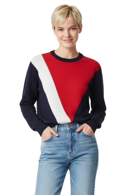 Tommy Hilfiger Colorblock Crewneck Sweater/ #00123